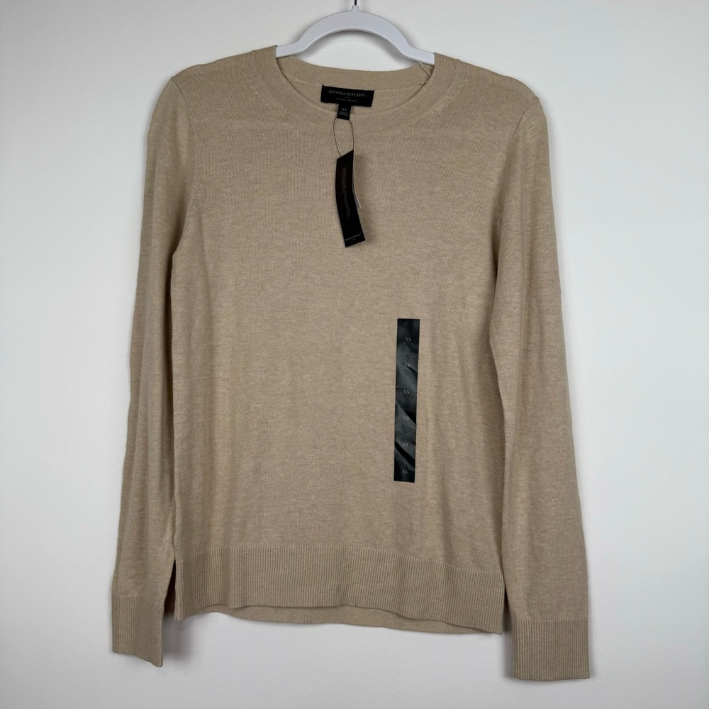 NWT Banana Republic Women’s Crew-Neck Long Sleeves Cotton Blend Sweater Size XS